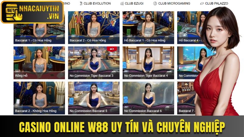 Casino online W88 uy tín cùng dàn dealer chuyên nghiệp