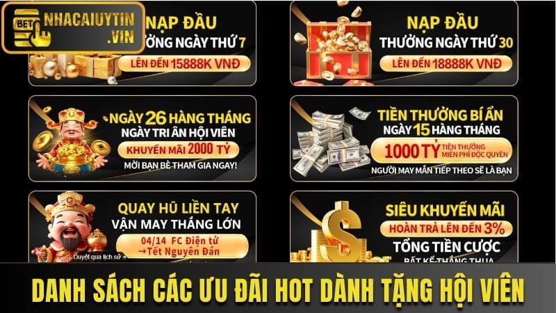 Danh sách các ưu đãi hot, hấp dẫn dành tặng hội viên