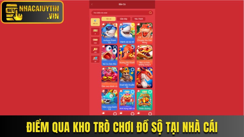 Điểm qua kho trò chơi đồ sộ tại nhà cái
