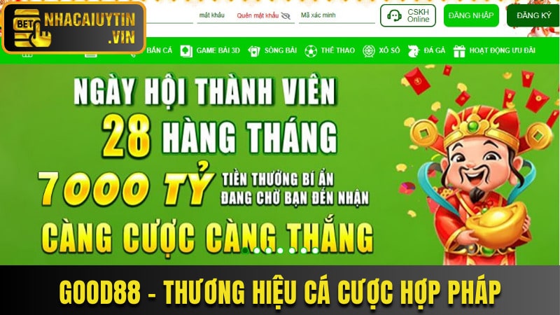 Good88 - Thương hiệu uy tín có giấy phép đầy đủ
