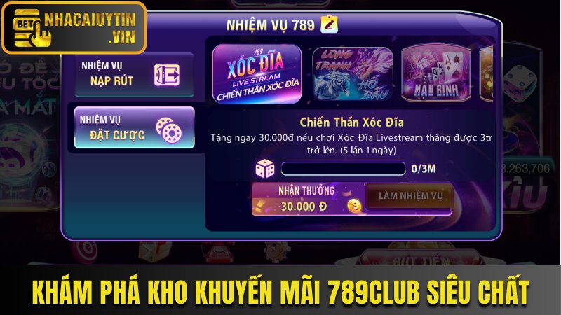 Khám phá kho khuyến mãi 789Club siêu chất