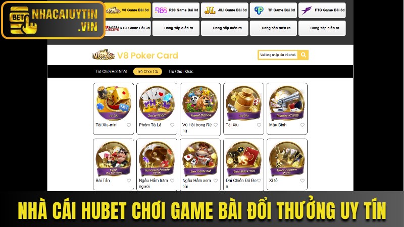 Nhà cái Hubet chơi game bài đổi thưởng uy tín