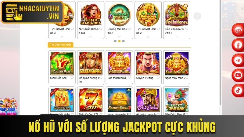 Nổ hũ với số lượng jackpot cực khủng