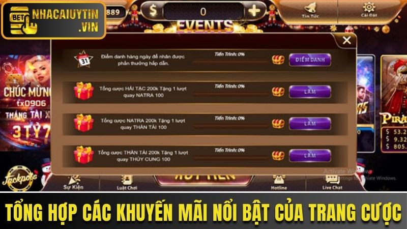 Tổng hợp các khuyến mãi nổi bật nhất của trang cược