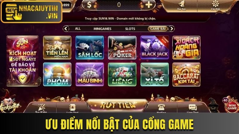 Các ưu điểm nổi bật của cổng game